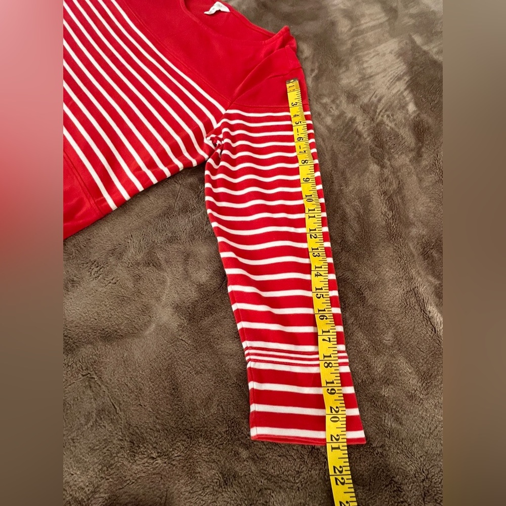 1901 Red White Striped Long Sleeve Knit Dress XL petit - Picture 9 of 10
